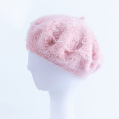 PEARL FAUX FUR FASHION BERET